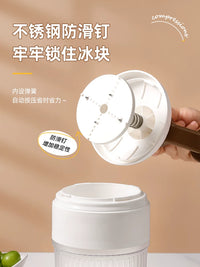 Manual Ice Shaver Machine for Home Use, Portable Hand-Crank Shaved Ice Maker with Molds