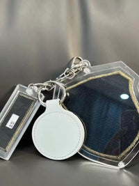 Military ID Tag Holder Keychain Set with PU Leather Cover, Gift for Girlfriend