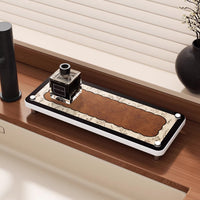Diatomaceous Earth Bathroom Countertop Organizer Tray with Cylindrical Feet