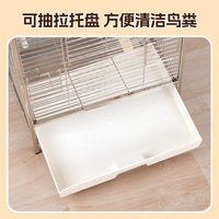 Large Plated Square Tube Bird Cage for Parrots and Budgies, Splash-Proof Luxury Villa Design