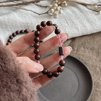 New Chinese Style Gold Silk Sandalwood Strawberry Crystal Bracelet for Women