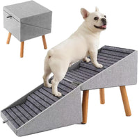 Convertible Pet Stairs and Ramp, Wooden Dog Steps with Non-Slip Surface, Detachable Design for Small to Medium Dogs