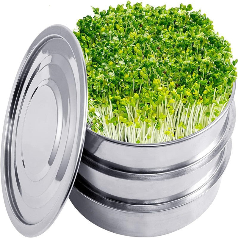 Stainless Steel 2-Tier Seed Sprouting Tray Kit