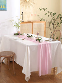 Matcha Green Chiffon Table Runner for Dessert Table Decoration