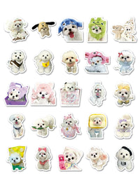 100 Pcs Maltese Dog Cartoon Stickers for Scrapbooking, Guitars, Helmets, Skateboards, Luggage, and Power Banks