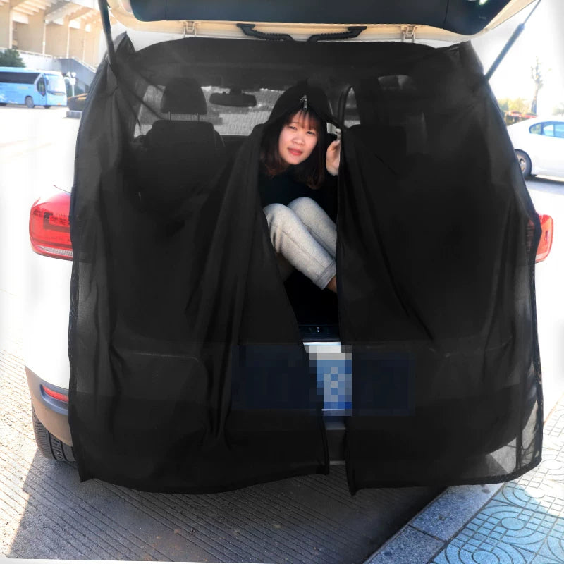 Car Rear Door Window Screen for SUV Trunk Ventilation and Insect Protection