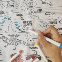Halloween Washable Coloring Tablecloth with Reusable Doodle Design