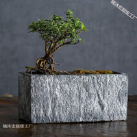 Rectangular Cement Planter for Indoor Plants, Succulents, and Hydroponics