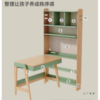Kids Solid Wood Corner Desk with Bookshelf and Computer Table for Study