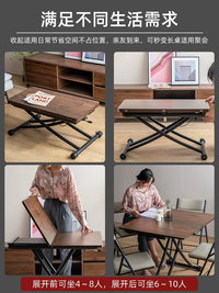 Lift Top Coffee Table Dining Table Combo with Wheels, Extendable & Foldable for Small Spaces