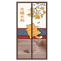 Magnetic Screen Door Curtain with Half Privacy Panel for Summer Insect Protection