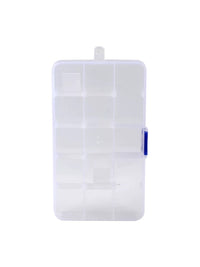 Multi-Compartment Transparent Plastic Storage Box for Fishing Hooks, Small Parts, and Electronic Components