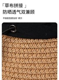 Wide Brim Straw Fisherman Hat UV Protection Sun Hat for Men and Women