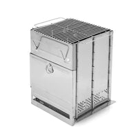 Portable Stainless Steel Mini Charcoal Grill & Wood Stove for Outdoor Camping