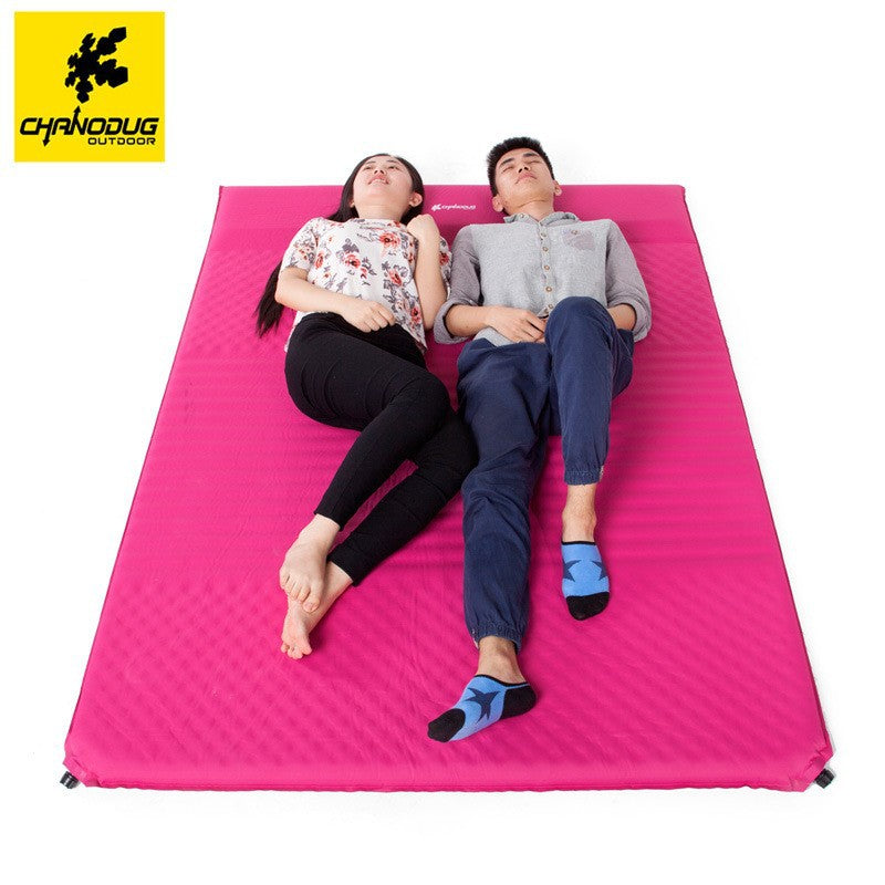 Outdoor Double Inflatable Sleeping Pad, 5cm Thick Self-Inflating Camping Mat, Moisture-Proof Tent Air Mattress for Lunch Break