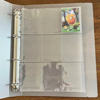 9-Pocket A4 Transparent Card Album Refill Pages for Game Cards and Collectibles, Double-Sided PP Sleeves, 3-Hole/11-Hole Punch