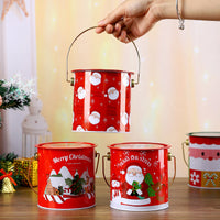 Christmas Portable Candy & Gift Tin Bucket for Kids