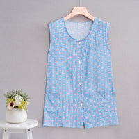 Women's Sleeveless Cotton Cardigan Vest for Middle-Aged and Elderly, Button-Front