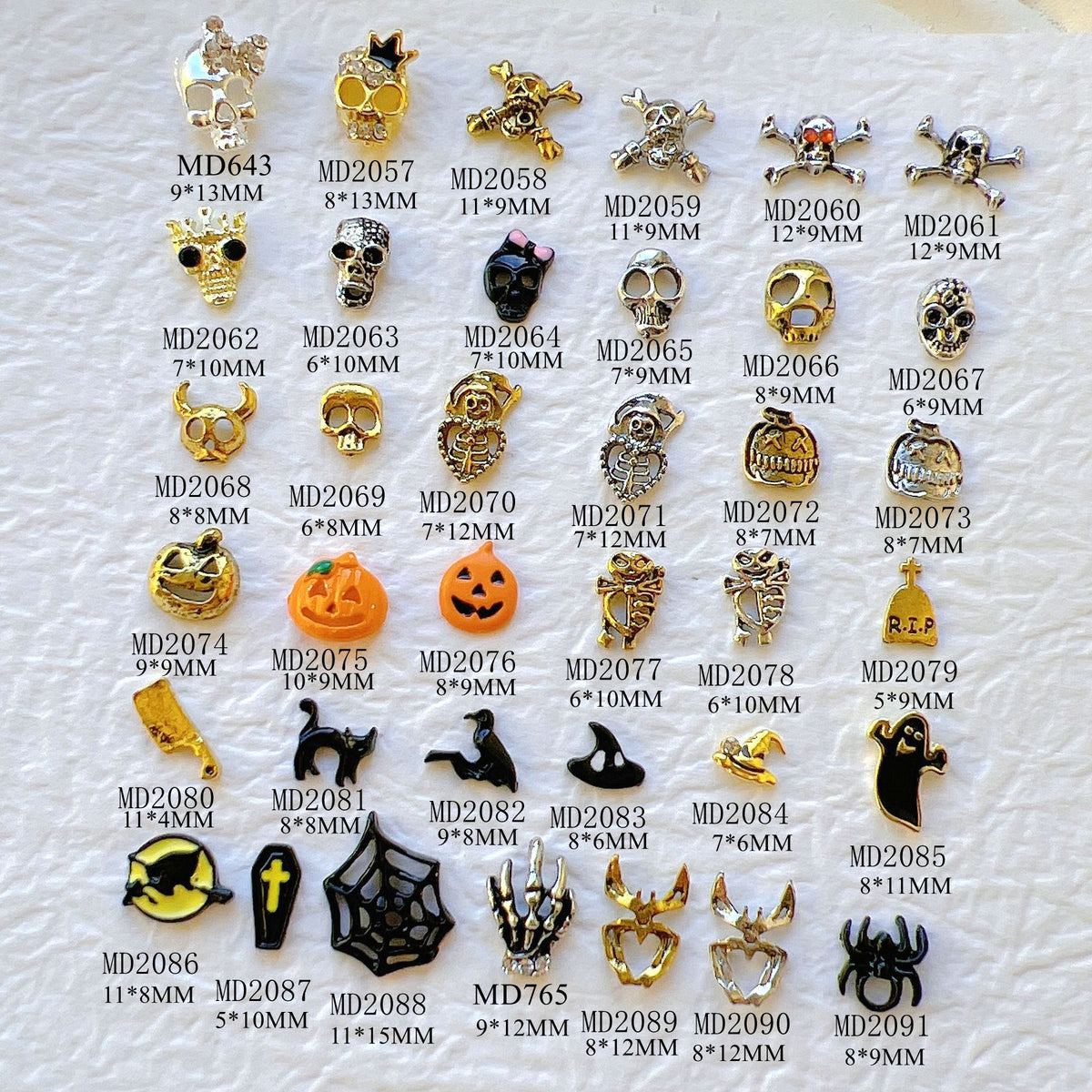 Halloween Nail Art Alloy Charms Skull Pumpkin Spider Ghost Designs