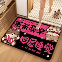 Cartoon Diatomaceous Earth Bath Mat Quick Dry Non-Slip Absorbent Floor Mat for Bathroom Toilet Entrance