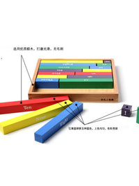 Montessori Decimal Rods Math Learning Toy for Early Education, 1-10 Number Recognition