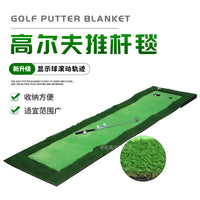 Golf Putting Mat Indoor Outdoor Practice Aid with Ball Trajectory Display