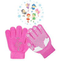Kids Figure Skating Gloves with Rhinestones - Thickened High Elasticity for Ice Skating Training