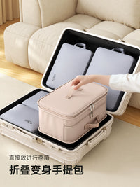 Japanese Style Travel Hanging Organizer Bag Multi-layer Foldable Compression Pouch for Business Trips