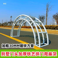 European Iron Art Archway Pergola for Climbing Plants, Garden Villa Entrance Rose Support