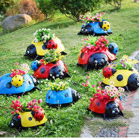Resin Ladybug Garden Ornament for Outdoor Patio Lawn Decor