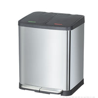 Stainless Steel Dual Compartment Pedal Bin for Waste Sorting, Large Capacity Indoor Recycling Trash Can