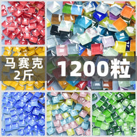 1200-Piece Colorful Crystal Glass Mosaic Tiles for DIY Kids' Art & Craft Projects