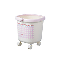 Sweet Girl Large Capacity Trash Can with Wheels, High-Value Household Waste Bin for Living Room, Movable Ins Style