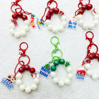 Christmas Acrylic Double-Sided Keychain Pendant for DIY Crafts and Phone Charm