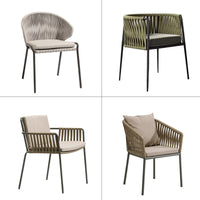 Outdoor Patio Garden Aluminum Wicker Bistro Set with Round Table and Chairs for Balcony Cafe