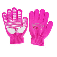 Ice Skating Gloves for Kids & Adults - Non-Slip, Waterproof, Thickened Knit with Rhinestone Embellishments