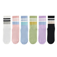 Non-Slip Yoga Pilates Barre Socks for Women, Mid-Calf Athletic Grip Socks for Fitness, Running, and Indoor Workouts
