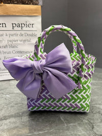 Handwoven Plastic Tote Bag Beach Shoulder Bag for Women