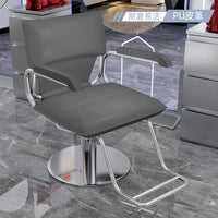 Japanese Style Hydraulic Barber Chair with Gold Electroplated Base, Adjustable Swivel Salon Styling Chair