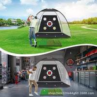 Portable Golf Practice Net with 4-Hole Target for Swing and Chipping Training