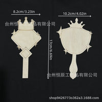 Kids Wooden DIY Painting Mirror Kit, Cartoon Crown Mirror Coloring Set
