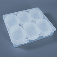 Clear 6-Compartment PP Plastic Storage Box for Toys, Stationery, Jewelry, Hardware, and Desktop Organization