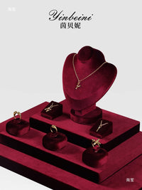 Velvet Jewelry Display Stands for Countertop, Bracelet, Necklace, Ring, and Earring Organizer
