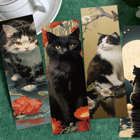 30-Pack Vintage Japanese Cat Bookmark Set for Reading, Gifts, and Message Cards