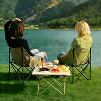 Portable Folding Moon Chair and Table Set for Outdoor Camping, Fishing, and Art Activities