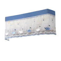 Embroidered Air Conditioner Dust Cover with Wind Deflector for Wall-Mounted Units