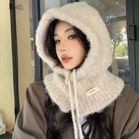 Women's Winter Knitted Hat Scarf Set with Ear Protection