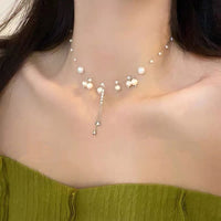 Pearl Tassel Necklace for Women, Lightweight Luxury Design Choker, New 2025 Fashion Collarbone Chain