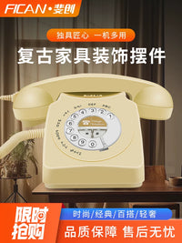 Vintage Rotary Telephone Model Ornament for Home Decor, Shop Display, Photography Prop