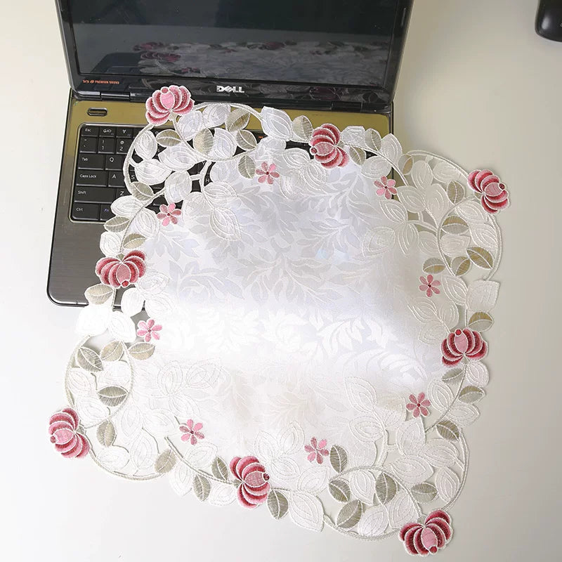 Lace Embroidered Dust Cover for Small Appliances, Computers, and Tea Sets